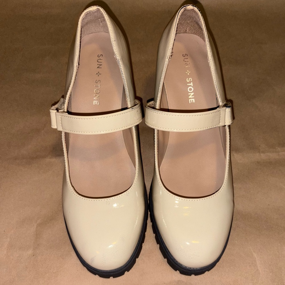 Sun + Stone, Cream, Chunky, Mary Jane, Platform Shoes - Picture 3 of 12